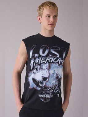 Urban Outfitters Harley Davidson X mgk lost americana Graphic Muscle Tee